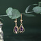 vintage Rose gold earrings with colored stone 18 krt