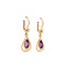 vintage Rose gold earrings with colored stone 18 krt