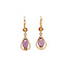 vintage Rose gold earrings with colored stone 18 krt