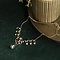 vintage Gold choker with pearl and tourmaline 14 krt