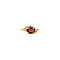 vintage Gold ring with zirconia and garnet 14 krt