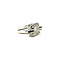 vintage Witgouden ring met wit en zwart diamant 18 krt