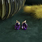 vintage Gold earrings with amethyst and diamond 14 crt