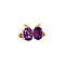 vintage Gold earrings with amethyst and diamond 14 crt