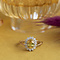 vintage Gold ring with yellow sapphire and diamond 18 crt