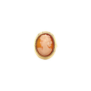 Gold ring with cameo 14 krt