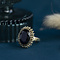 vintage Gold ring with garnet 14 krt