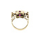 vintage Gold ring with rose diamond and ruby 14 krt