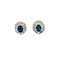 vintage White gold entourage ear studs with topaz and diamond 18 krt