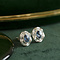 vintage White gold entourage ear studs with topaz and diamond 18 krt