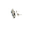 vintage White gold entourage ear studs with topaz and diamond 18 krt