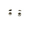vintage White gold entourage ear studs with topaz and diamond 18 krt