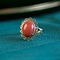 vintage Gold ring with red coral 14 krt