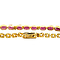 vintage Gouden armband met roze granaat en diamant 14 krt