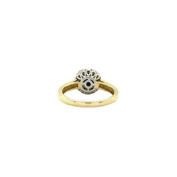 vintage Gold ring with sapphire and diamond 14 crt