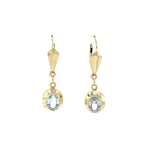 Gold earrings with blue spinel 14 krt