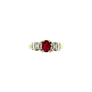 Ring with ruby and diamond 10 crt