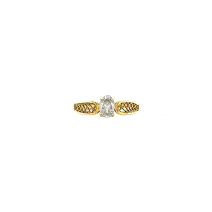 Gold ring with zirconia 14 krt