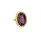 vintage Gold entourage ring with amethyst and pearl 14 krt