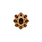 vintage Gold entourage ring with garnet 14 krt