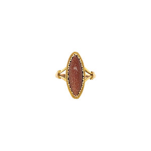 Gold ring with gold stone 14 krt