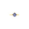 vintage Gouden ring met diamant en kleursteen 14 krt