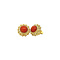 vintage Gold ear studs with precious coral 12 krt