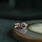 vintage Gold ring with glass garnet and pearl 14 krt