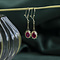 vintage Gold earrings with synthetic ruby 14 krt