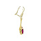 vintage Gold earrings with synthetic ruby 14 krt