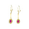 vintage Gold earrings with synthetic ruby 14 krt