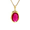 vintage Gold pendant with synthetic ruby 14 krt