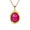 vintage Gold pendant with synthetic ruby 14 krt