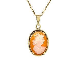 Gold pendant with cameo 14 krt
