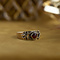 vintage Gold ring with glass garnet 14 crt