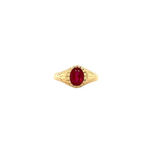 Gold ring with ruby 14 crt
