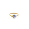 vintage Gouden ring met spinel en diamant 18 krt