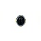 vintage Gold ring with stripe agate 14 krt