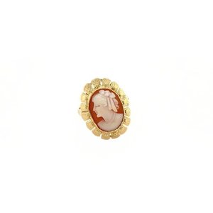 Gold ring with cameo 14 krt