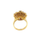 vintage Gouden entourage ring met granaat 14 krt