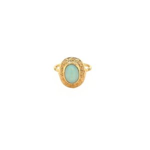 Rosegouden ring met opaal 18 krt