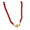 vintage Red coral necklace with gold ball clasp 14 krt
