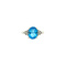 vintage White gold ring with topaz and diamond 14 crt
