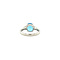 vintage White gold ring with topaz and diamond 14 crt