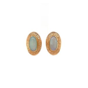 Rose gold ear clips with opal 18 krt