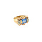 vintage Gold retro ring with blue spinel and zirconia 18 krt