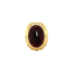 Gold ring with garnet 14 krt