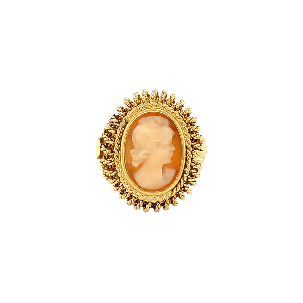 vintage Gouden ring met camee 18 krt