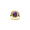 vintage Gouden ring met amethist en diamant 14 krt