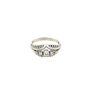 White gold ring with diamond 14 krt